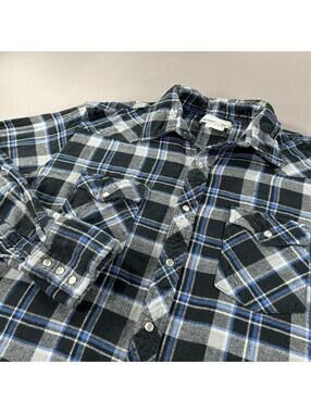 Wrangler Shirt Mens Large Blue Western Pearl Snap Cowboy Rodeo Rancher